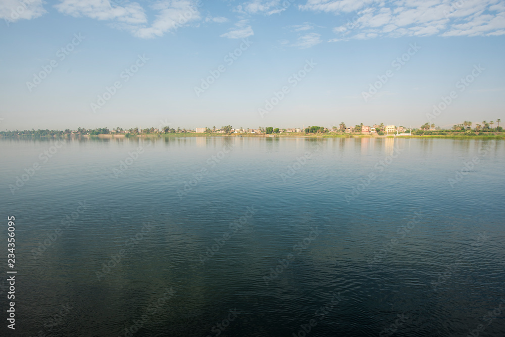 Landscape view of large river nile in Egypt Landscape view of large river nile in Egypt