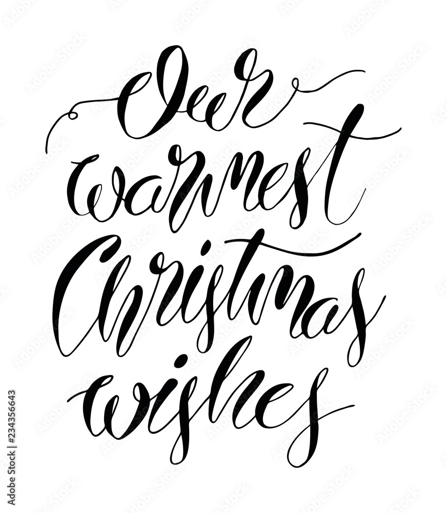 Christmas Calligraphy. Warmest Christmas Wishes Lettering, Vector. Christmas Card Christmas Calligraphy. Warmest Christmas Wishes Lettering, Vector. Christmas Card