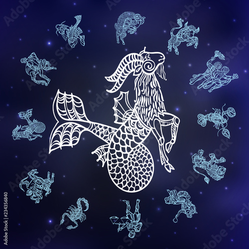 signs of zodiac on space