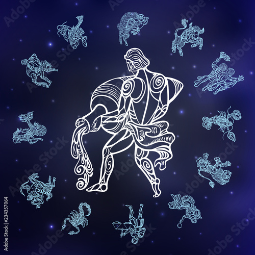 signs of zodiac on space