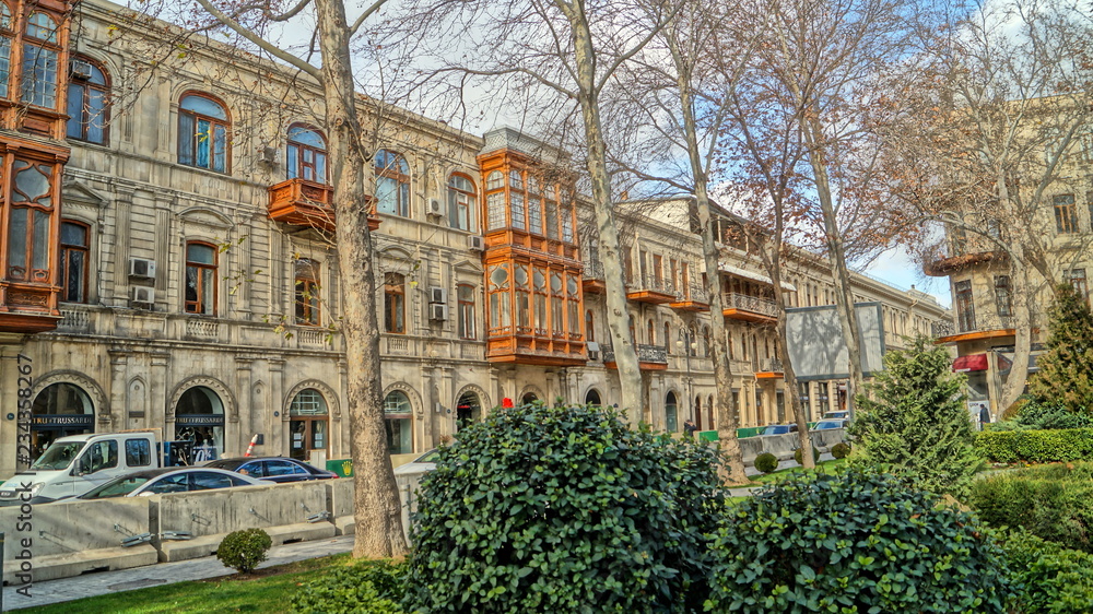 Street and parks of Baku, Azerbaijan
