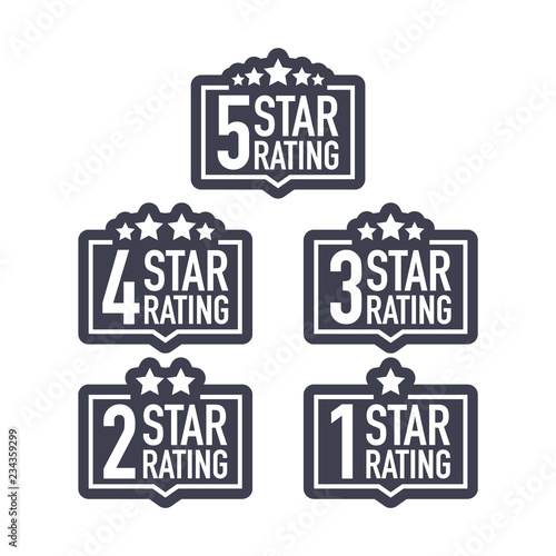 Set of a rating stamp, badge. Hotel rating. Vector illustration.