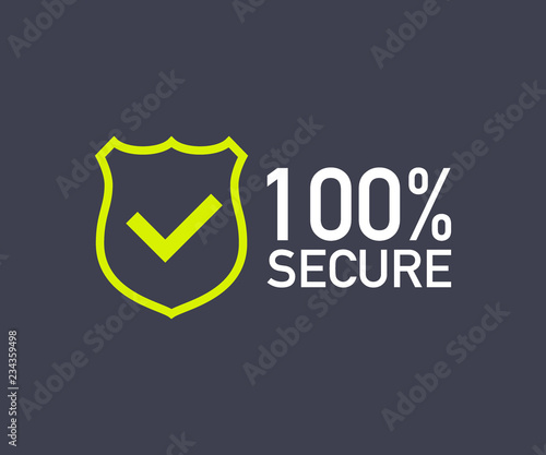 100 Secure grunge vector icon. Badge or button for commerce website. Vector illustration.