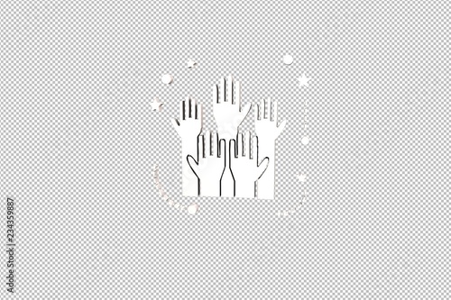 light Democracy 3D illustration on transparent background