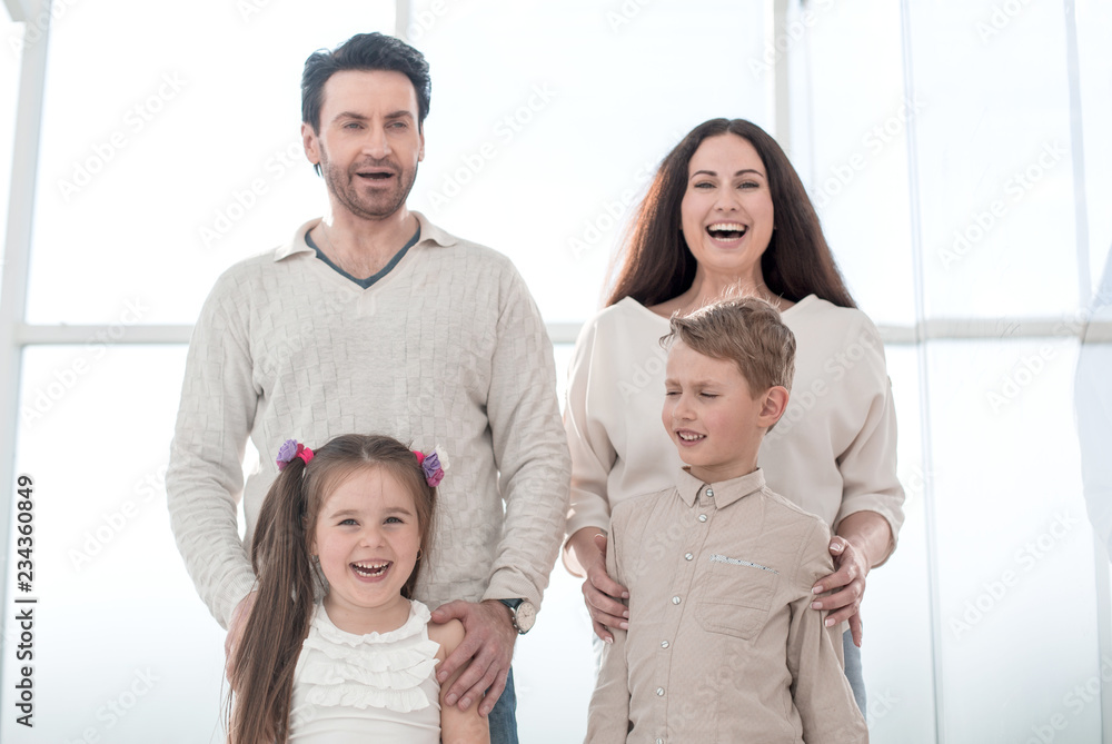 portrait of a happy family with small children portrait of a happy family with small children