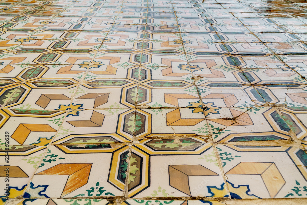 Obraz premium tiles on a floor in portugal