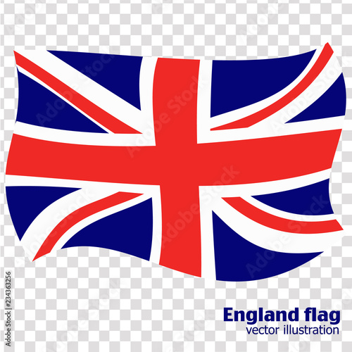 Bright abstract background with flag of England. Happy England day background. Illustration with transparent background. Bright illustration with flag.