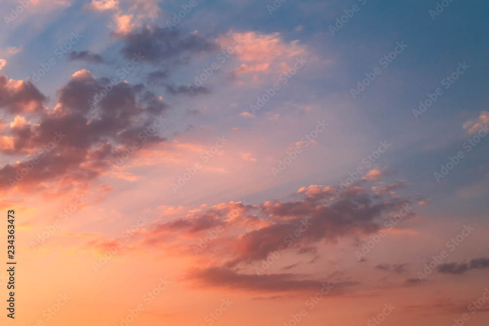 Red clouds sunset with the beautiful rays Red clouds sunset with the beautiful rays