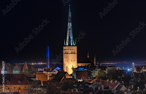 Niight view of Tallinn, Estonia