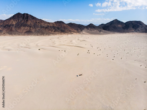 View of Mojave Desert panorama, an arid rain-shadow desert and the driest desert in North America, California, United States of America