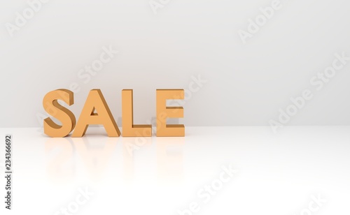 Sale 3D letters on white room