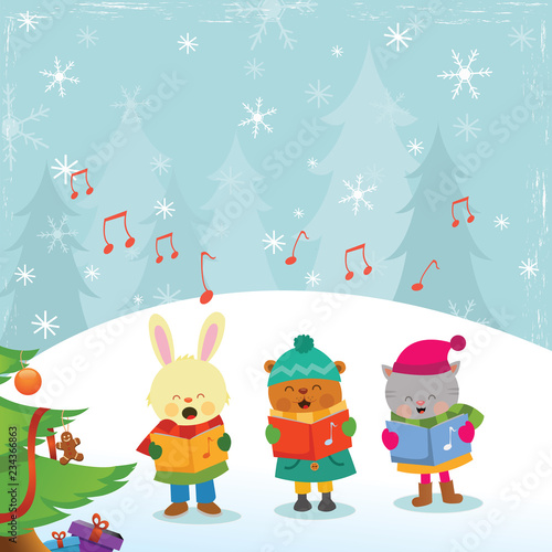 Cute Animals Singing Christmas Carol