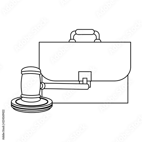 Lawyer briefcase symbol black and white photo