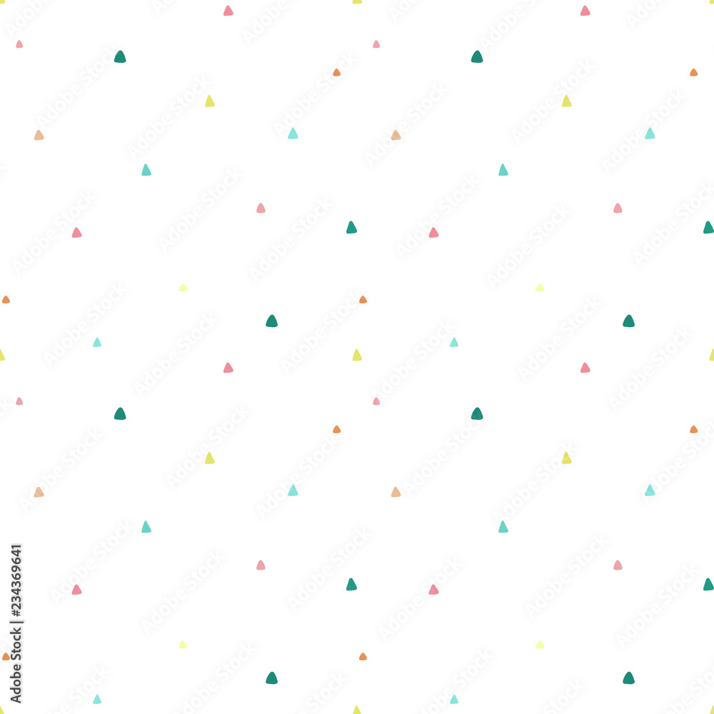 Seamless pattern of hand-drawn small colored triangles on a light background. Illustration for children, room, textile, clothes, cards, wrapping paper. Subjects of South America, llamas and alpacas. Seamless pattern of hand-drawn small colored triangles on a light background. Illustration for children, room, textile, clothes, cards, wrapping paper. Subjects of South America, llamas and alpacas.
