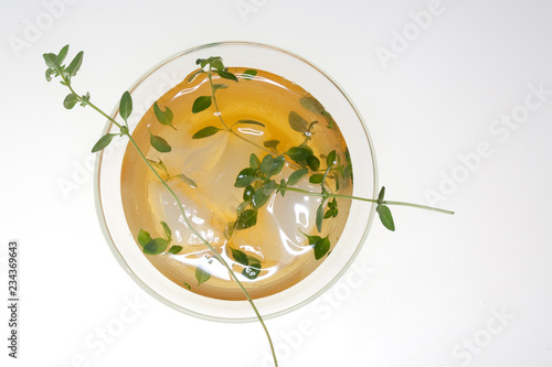 Cocktail with garnish and ice