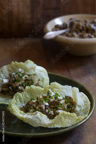 Lettuce wraps with vegetarian filling