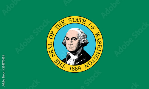 flat washington state flag - usa photo