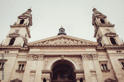 facade of church in budapest  hungary