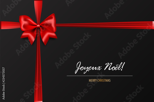 Holiday Christmas red gift silk bow