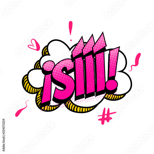 Spanish language comic text sound pop art