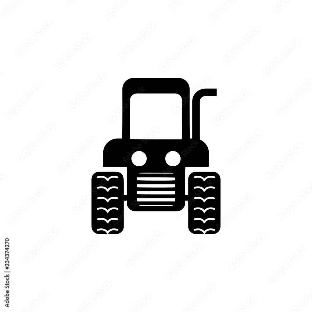 front view wheeled tractor icon. Element of transport front view icon for mobile concept and web apps. Glyph front view wheeled tractor icon can be used for web and mobile front view wheeled tractor icon. Element of transport front view icon for mobile concept and web apps. Glyph front view wheeled tractor icon can be used for web and mobile