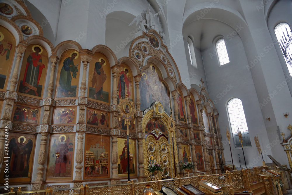 Interior of the Resurrection Cathedral in Tver, Russia