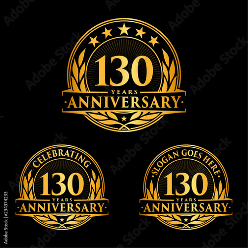 130 Years Anniversary Set. 130th Celebration Logo Collection. Vector and illustration. 
