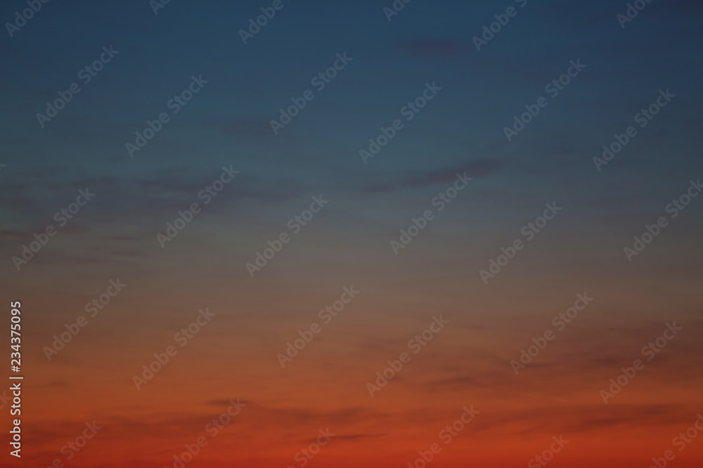 Picturesque view of beautiful sky lit by setting sun