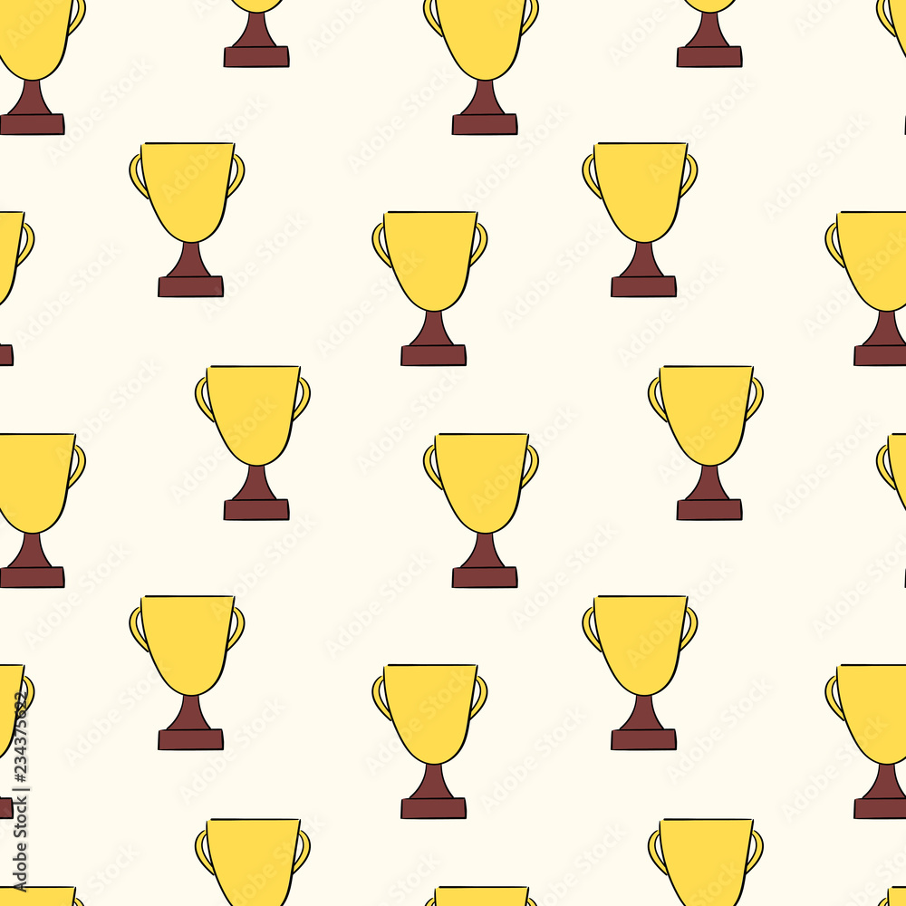Seamless pattern with trophy and awards. Vector illustration Seamless pattern with trophy and awards. Vector illustration