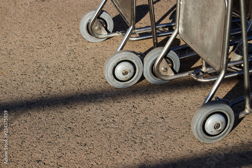 Car to transport suitcases at the airport