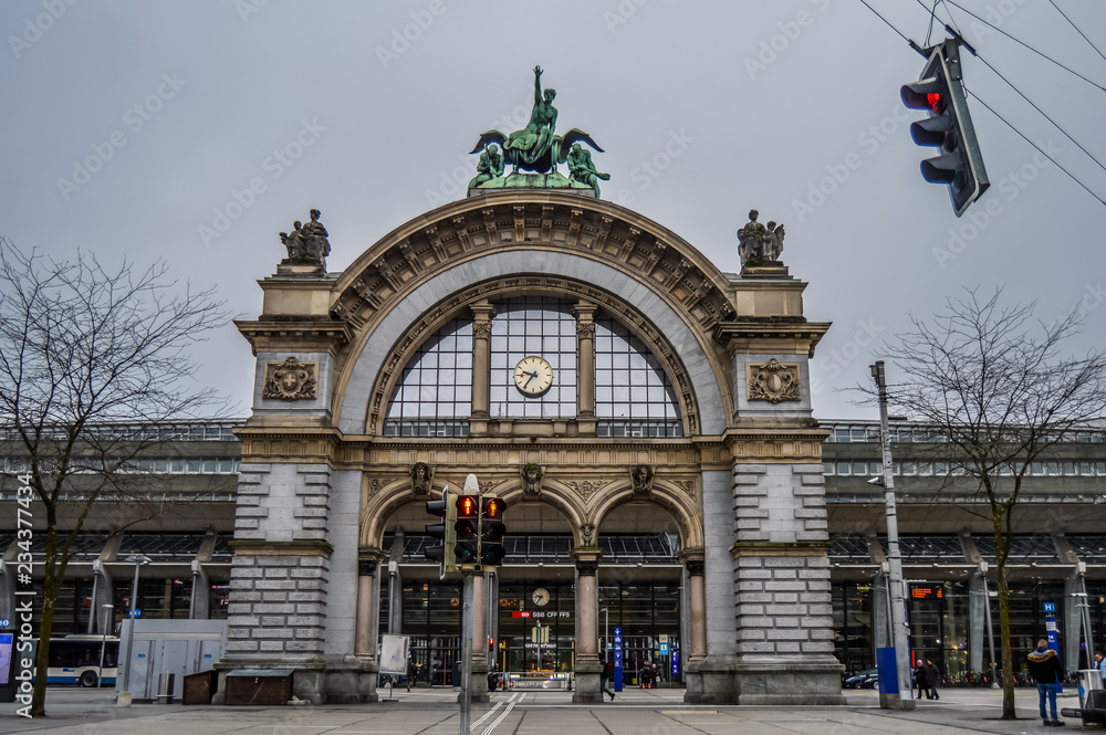 Lucerne train station in Switzerland