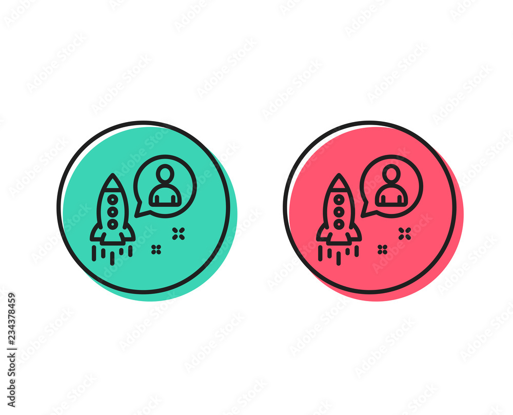 Startup line icon. Business management sign. Launch project symbol. Positive and negative circle buttons concept. Good or bad symbols. Startup Vector Startup line icon. Business management sign. Launch project symbol. Positive and negative circle buttons concept. Good or bad symbols. Startup Vector