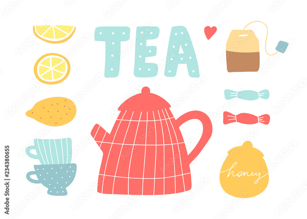 Tea hand drawing vector illustration for poster