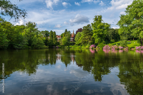 Fototapeta Naklejka Na Ścianę i Meble -  Moseley Park and Pool in summer