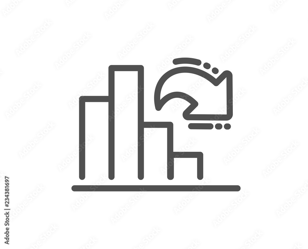 Decreasing graph line icon. Column chart sign. Market analytics symbol. Quality design flat app element. Editable stroke Decreasing graph icon. Vector Decreasing graph line icon. Column chart sign. Market analytics symbol. Quality design flat app element. Editable stroke Decreasing graph icon. Vector