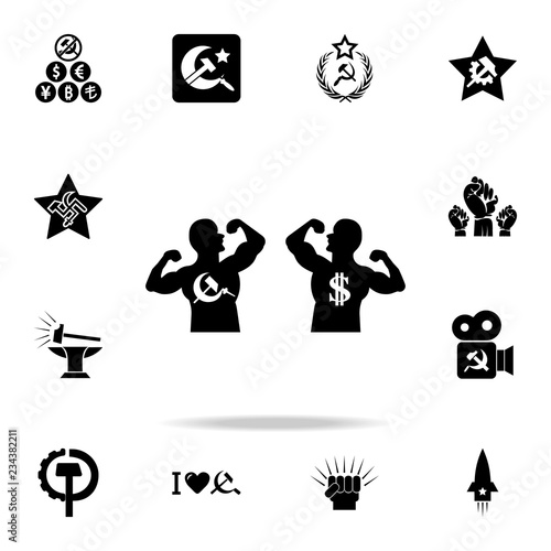 The fighters of communism and capitalism icon. Detailed set of communism and socialism icons. Premium graphic design. One of the collection icons for websites, web design, mobile app