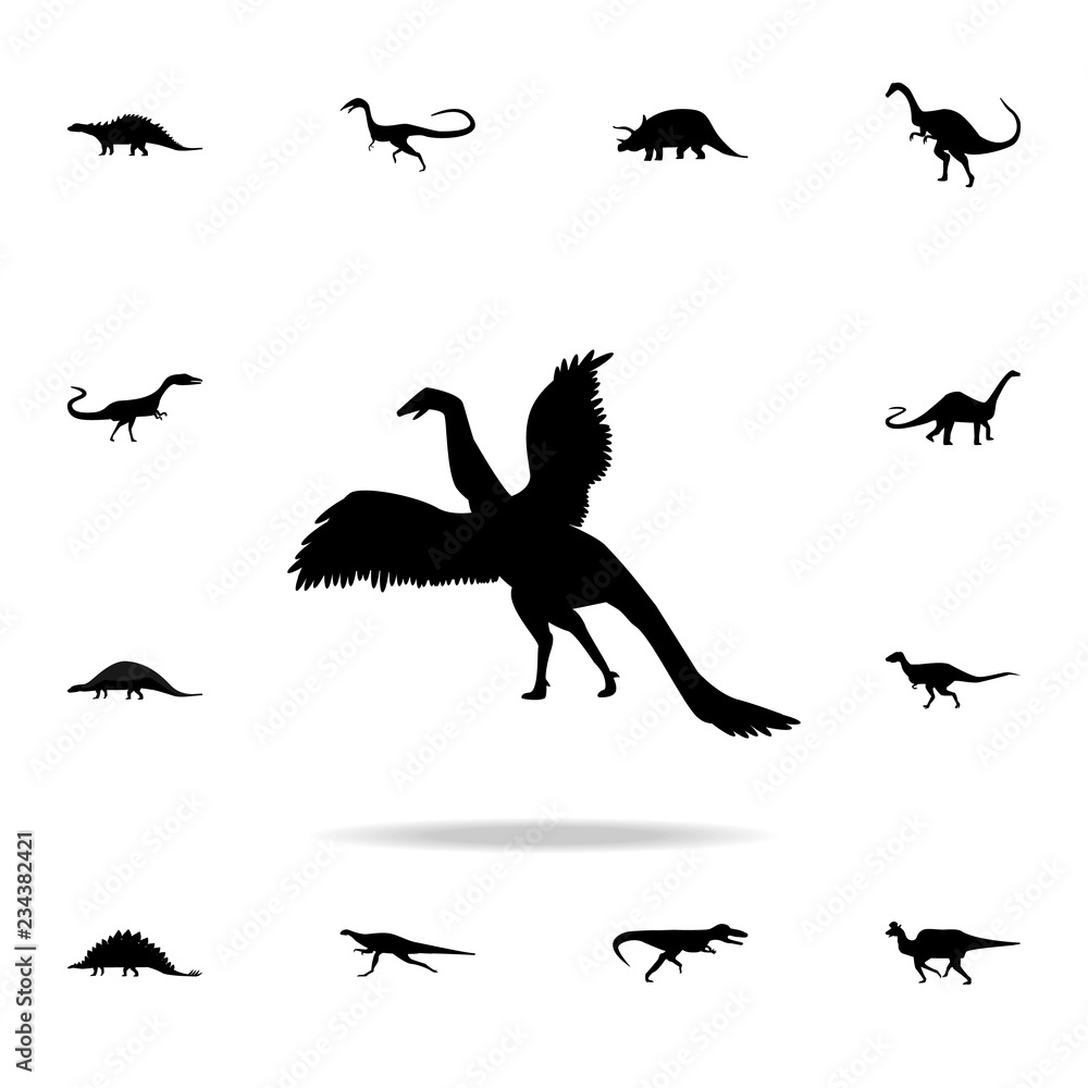 Obraz premium Archaeopteryx icon. Detailed set of dinosaur icons. Premium graphic design. One of the collection icons for websites, web design, mobile app