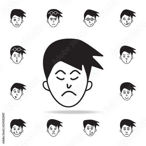 neglect on face icon. Detailed set of facial emotions icons. Premium graphic design. One of the collection icons for websites, web design, mobile app