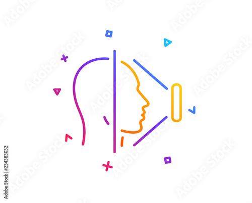 Face Scanning Line Icon Phone Face Id Sign Head Recognition Symbol Gradient Line Button Face Id Icon Design Colorful Geometric Shapes Vector Stock Vector Adobe Stock
