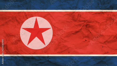 Flag of North Korea in grunge style.