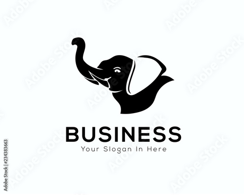 elephant head with negative ears logo design inspiration