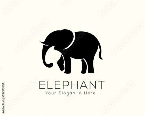 Stand black elephant logo design inspiration