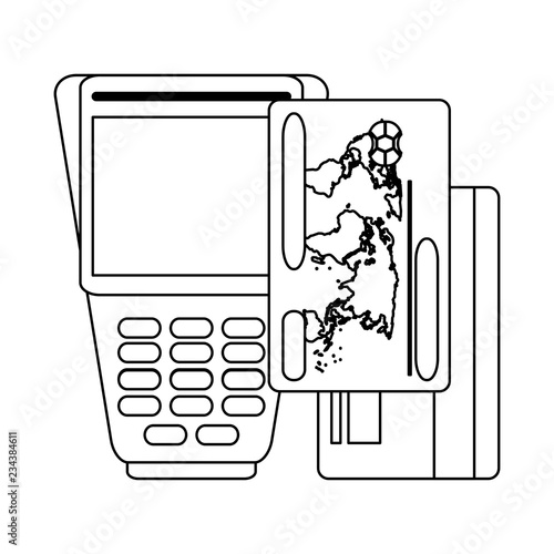Credit card and electronic payment black and white
