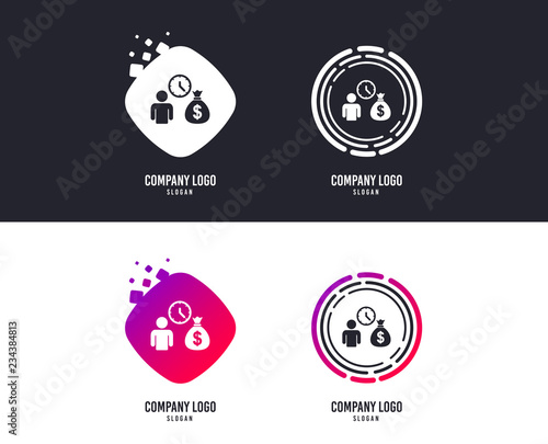 Logotype concept. Bank loans sign icon. Get money fast symbol. Borrow money. Logo design. Colorful buttons with icons. Vector