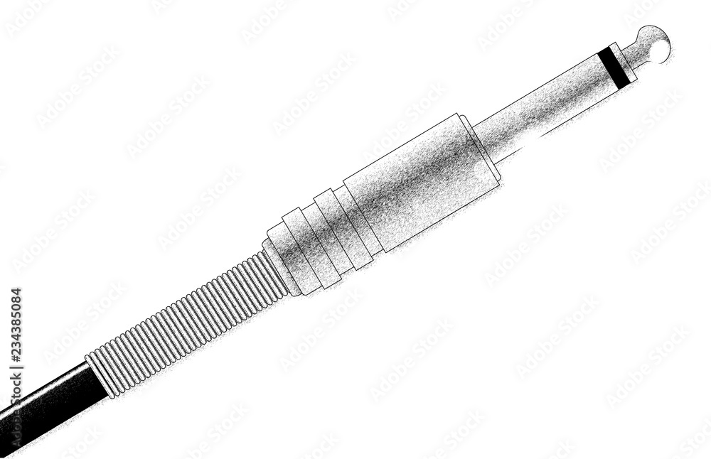 Naklejka premium Metal Jack Plug Sketch