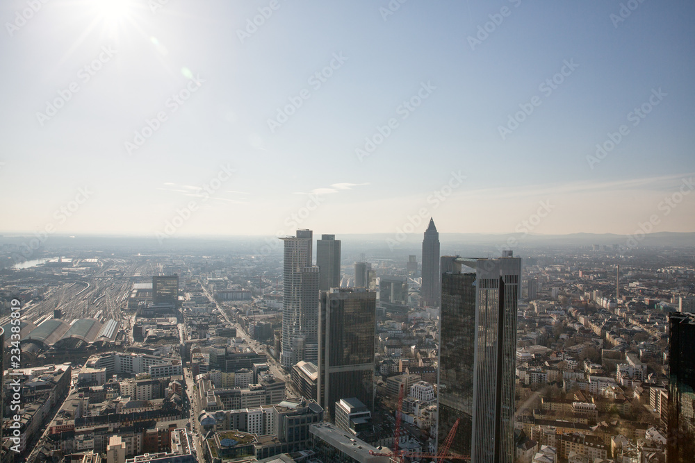Panoramic city view of Frankfurt am main