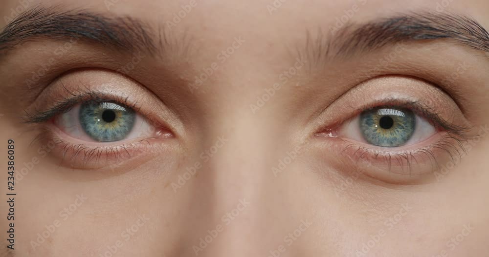 close up beautiful eyes blinking natural female beauty healthy eyesight macro