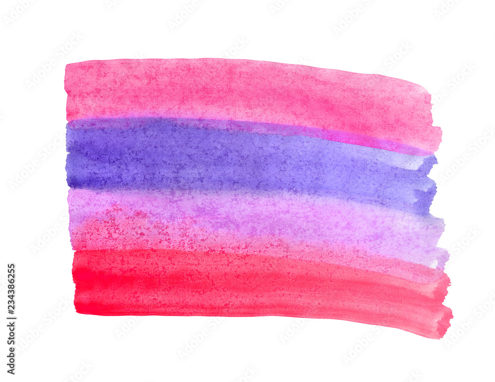 A fragment of the background of the four bands of different colors painted with watercolors A fragment of the background of the four bands of different colors painted with watercolors