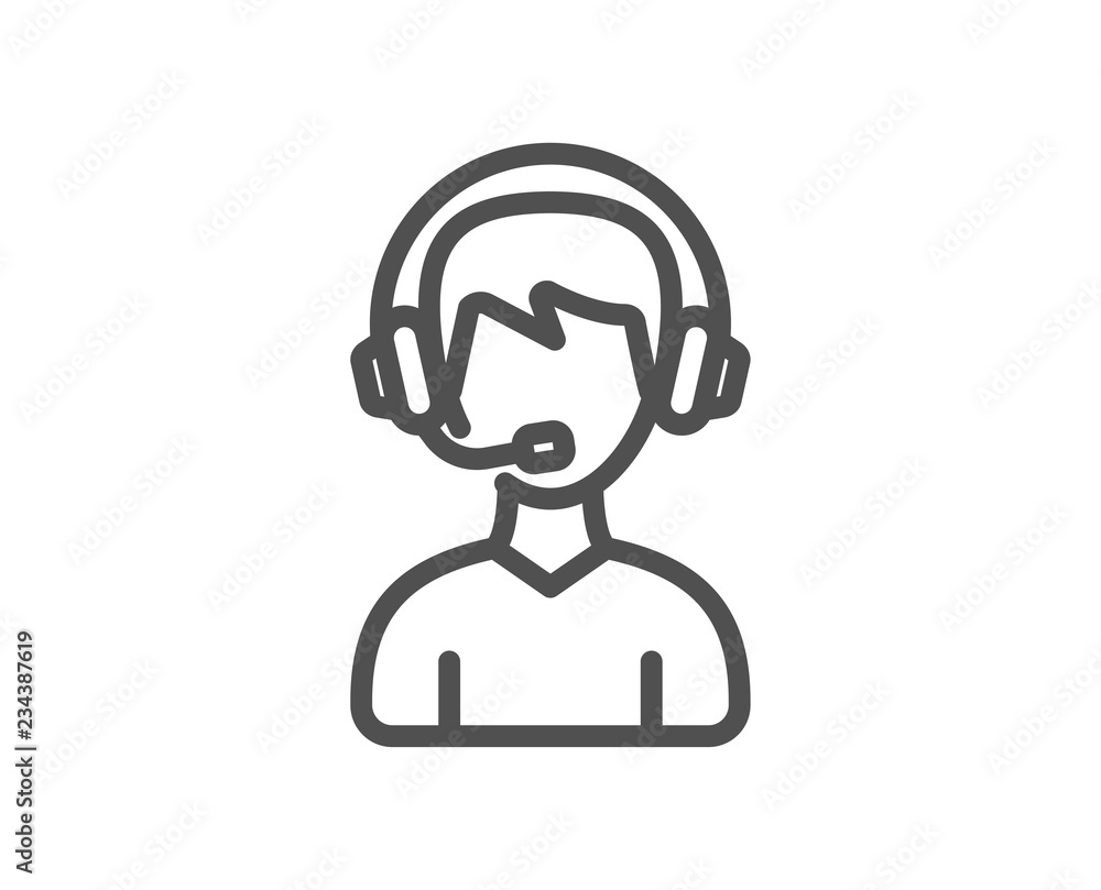 Consultant service line icon. Call center sign. Feedback symbol. Quality design flat app element. Editable stroke Consultant icon. Vector Consultant service line icon. Call center sign. Feedback symbol. Quality design flat app element. Editable stroke Consultant icon. Vector