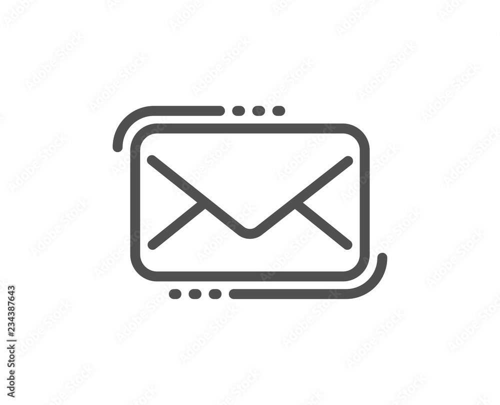Messenger Mail line icon. New newsletter sign. Phone E-mail symbol. Quality design flat app element. Editable stroke Messenger Mail icon. Vector Messenger Mail line icon. New newsletter sign. Phone E-mail symbol. Quality design flat app element. Editable stroke Messenger Mail icon. Vector
